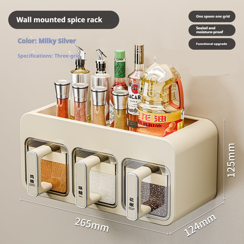 Wall-Mounted Kitchen Condiment Storage Box – Space-Saving Spice Organizer for Home Decor
