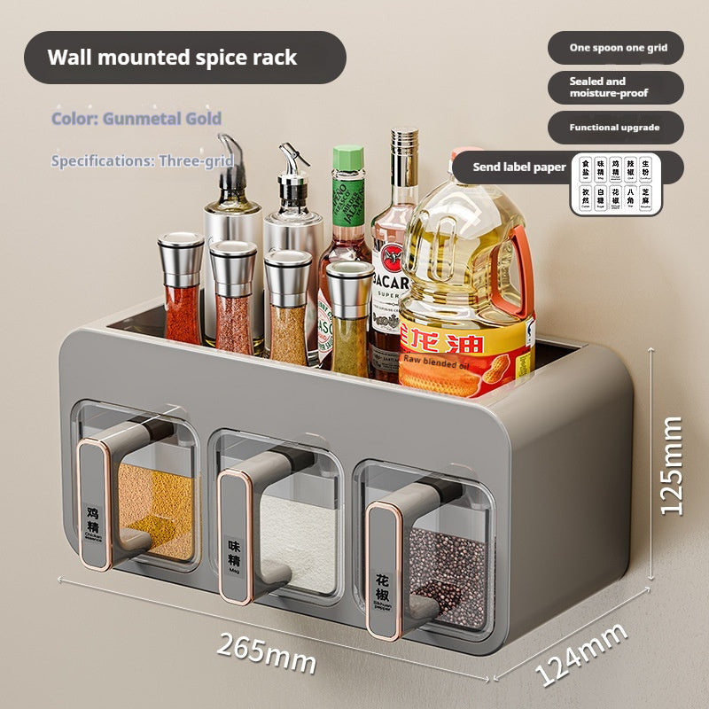 Wall-Mounted Kitchen Condiment Storage Box – Space-Saving Spice Organizer for Home Decor