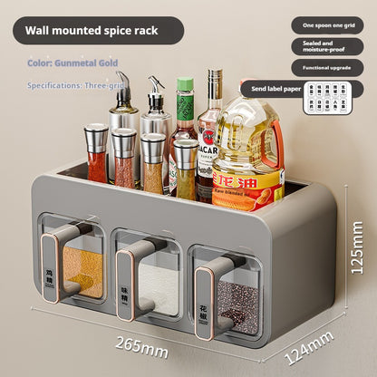 Wall-Mounted Kitchen Condiment Storage Box – Space-Saving Spice Organizer for Home Decor