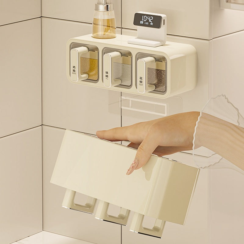 Wall-Mounted Kitchen Condiment Storage Box – Space-Saving Spice Organizer for Home Decor